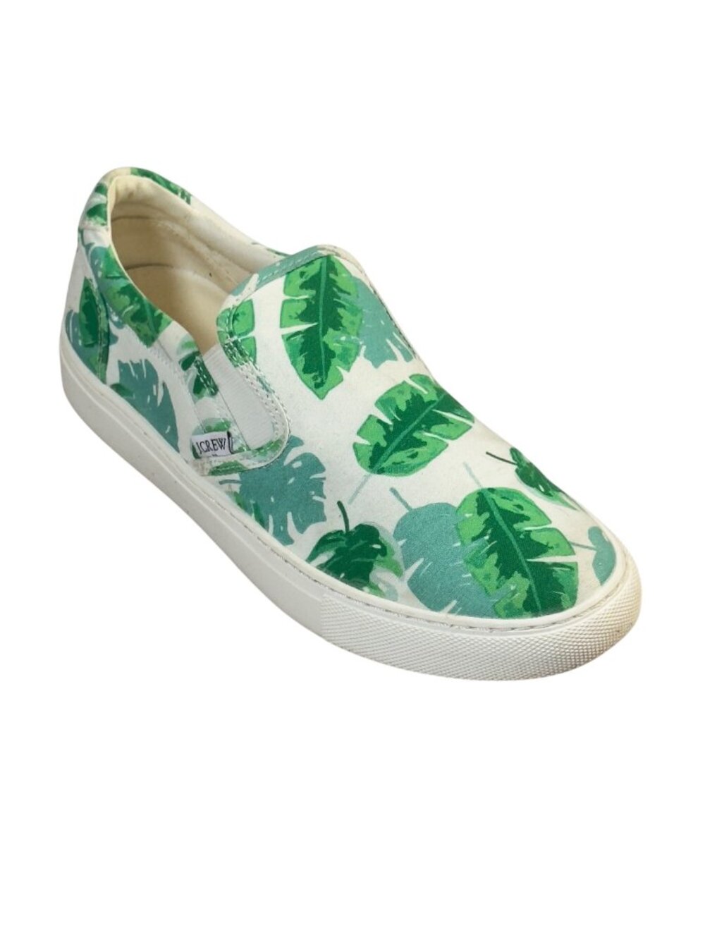 J.Crew Womens Tropical Leaf Print Canvas Slip-On Sneakers